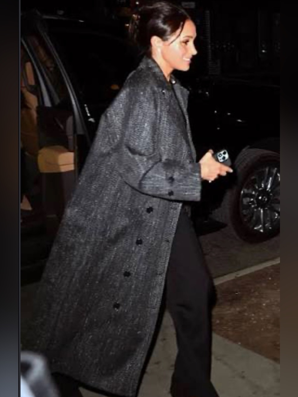 Sold out Argent Double-Breasted Coat in Tweed size M ASO Meghan Markle